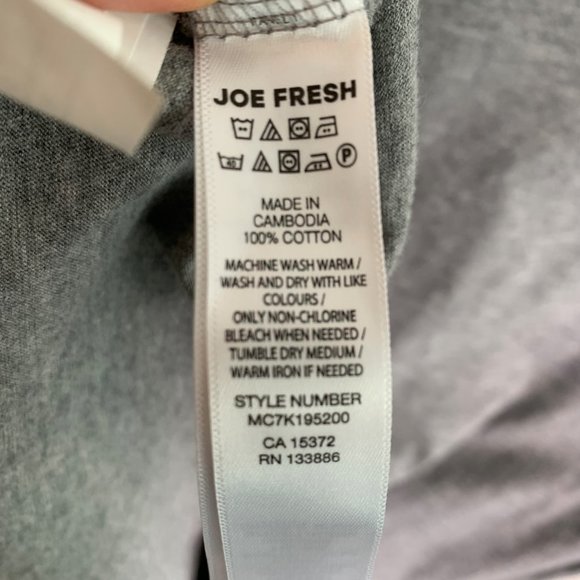 Joe Fresh Men's T-Shirt Crew Neck Cotton Grey Size L - Picture 4 of 5